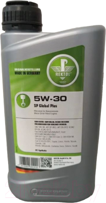 Моторное масло Rektol SP Global Plus 5W30 / 106051911 (1л)