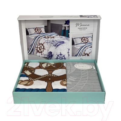 Комплект постельного белья Karven Young Style Ранфорс 1.5 / N022/1 Marina Blue v-1
