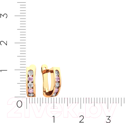 Серьги из розового золота ZORKA 310039/р (с фианитами)