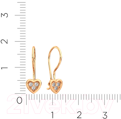 Серьги из розового золота ZORKA 310386/A (с фианитами)