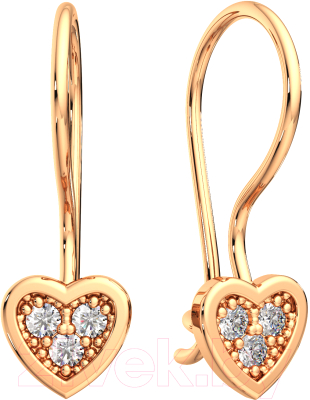 Серьги из розового золота ZORKA 310386/A (с фианитами)