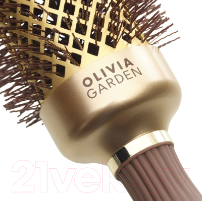 Расческа Olivia Garden Термобрашинг Expert Blowout Shine Wavy Bristles Gold&Brown (45мм)