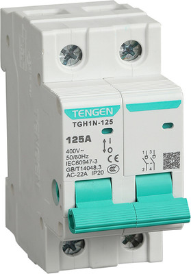 

Выключатель нагрузки, TGH1N-125 2P 20A 2M / TEN340010