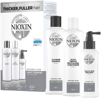 Набор косметики для волос Nioxin Система 1 Шампунь 300мл+Кондиционер 300мл+Маска 100мл - 
