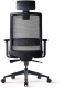 Миниатюра изображения товара Кресло офисное Bestuhl S30 Black Pl с подголовником и подлокотником (черная сетка/черная ткань)