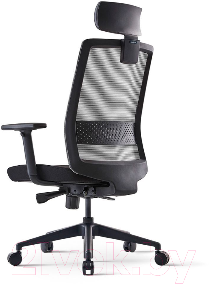 Кресло офисное Bestuhl S30 Black Pl с подголовником и подлокотником