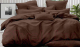 Комплект постельного белья LUXOR Полоса 1x1 19-1217 2.0 с европростыней (шоколад, сатин-страйп) - 