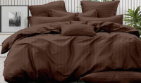 Комплект постельного белья LUXOR Полоса 1x1 19-1217 Евро-стандарт (шоколад, сатин-страйп) - 