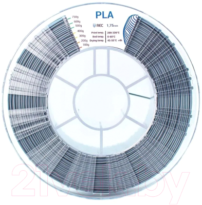 Пластик для 3D-печати REC ABS 1.75мм 750г / rr8s2119 (серый)