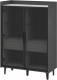 Шкаф с витриной Мебель-Неман Модена МН-048-23-Ц1 (лунный камень/металл бруклин/черный/графит) - 