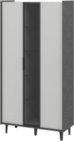 Шкаф с витриной Мебель-Неман Модена МН-048-01-Ц1 (лунный камень/металл бруклин/черный/графит) - 