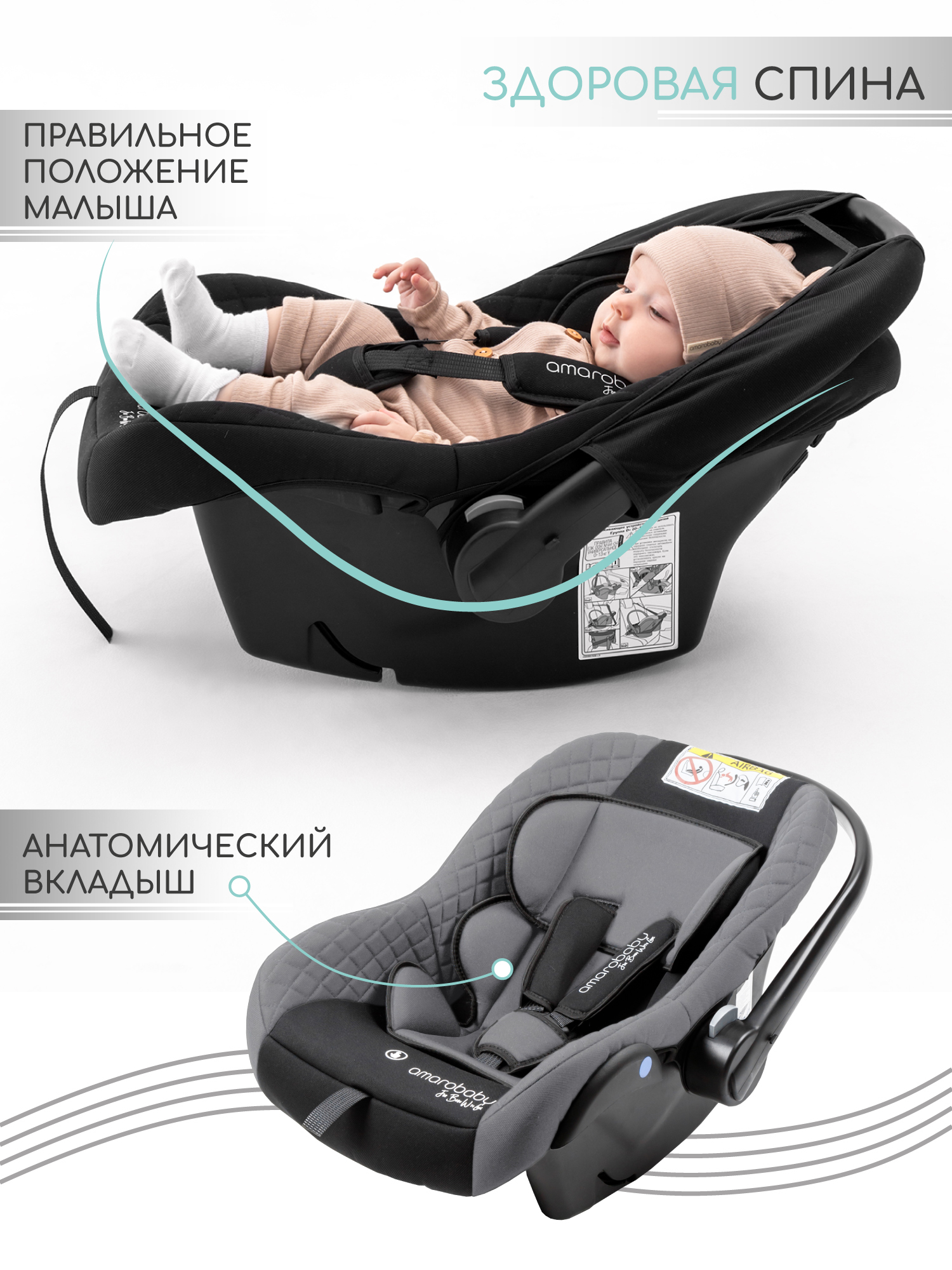 Автокресло Amarobaby Baby Comfort / AB222008BC/1109