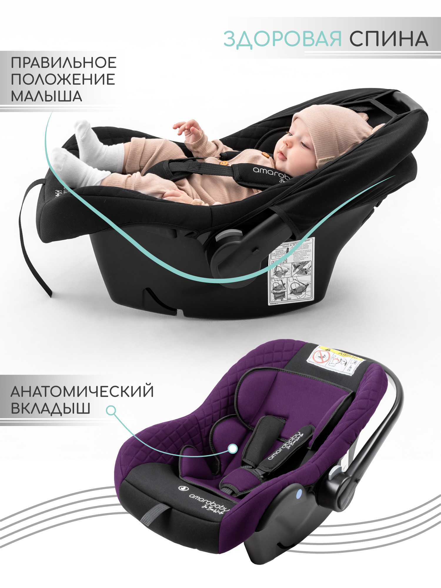 Автокресло Amarobaby Baby Comfort / AB222008BC/2209