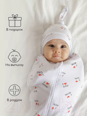 Пеленка-кокон детская Amarobaby Soft Hugs Любовь / AMARO-5701SH2-LB (р-р 68-74)