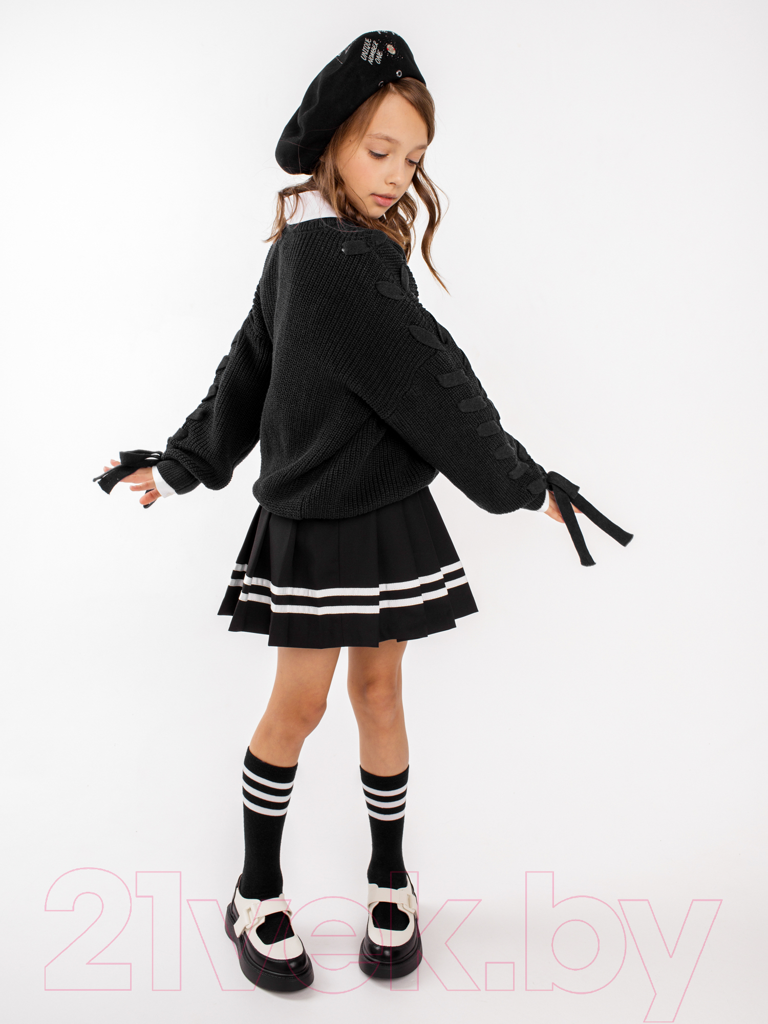 Джемпер детский Amarobaby Knit Wear / AB-OD21-KNITW2602/09-128 (черный, р.128) — фото 5