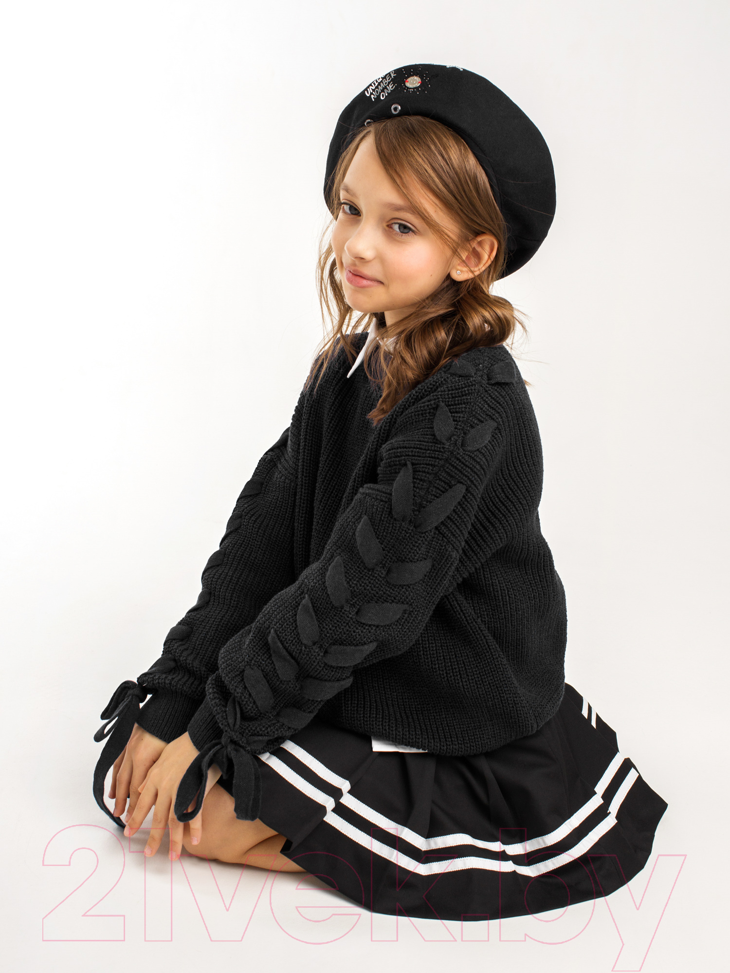 Джемпер детский Amarobaby Knit Wear / AB-OD21-KNITW2602/09-128 (черный, р.128) — фото 2