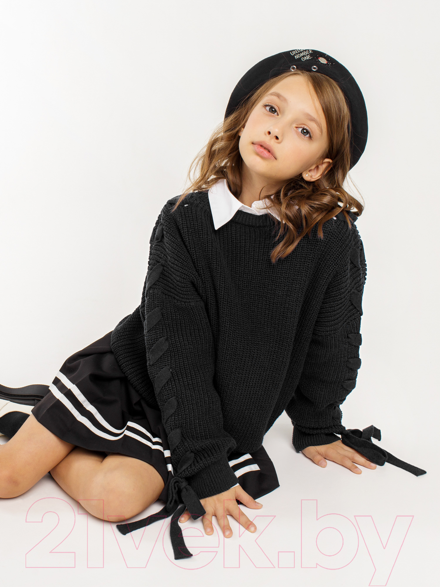 Джемпер детский Amarobaby Knit Wear / AB-OD21-KNITW2602/09-128 (черный, р.128) — фото 3