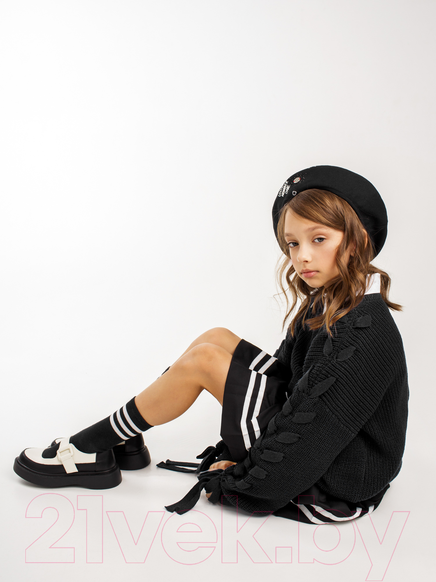 Джемпер детский Amarobaby Knit Wear / AB-OD21-KNITW2602/09-128 (черный, р.128) — фото 4