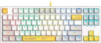 Клавиатура A4Tech Bloody S87 Energy (белый/желтый)