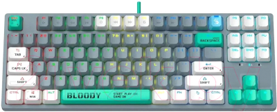 Клавиатура A4Tech Bloody S87 Energy (серый/зеленый)
