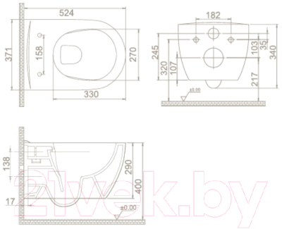 Купить Унитаз подвесной CeraStyle City 019100-w-01 + SC00501S50003012  