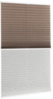 Штора-плиссе Delfa Basic Сrush СПШ-35201/3504 Basic Transparent (34x160, тауп/белый) - 