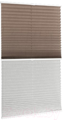 Штора-плиссе Delfa Basic Сrush СПШ-35201/3504 Basic Transparent (68x160, тауп/белый)