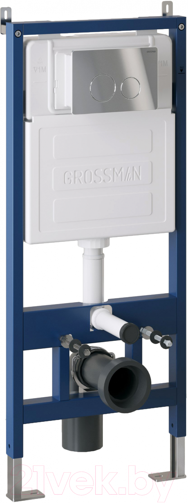 Инсталляция для унитаза Grossman 900.K31.01.000 + 700.K31.05.10M.10M (с кнопкой смыва, хром глянцевый)