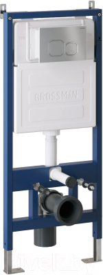 Инсталляция для унитаза Grossman 900.K31.01.000 + 700.K31.02.110.110 (с кнопкой смыва, хром матовый)