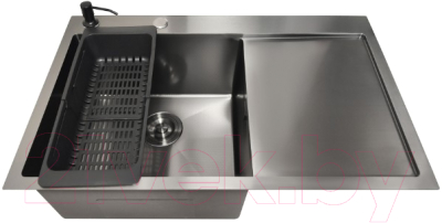 Мойка кухонная STELLAR Decor S6550NB-L-D (нано черный)