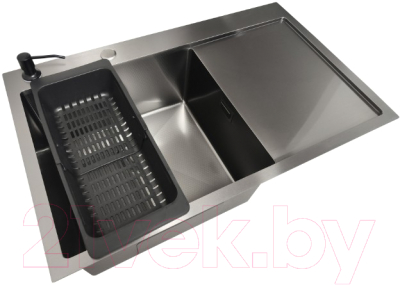 Мойка кухонная STELLAR Decor S6550NB-L-D (нано черный)
