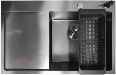Мойка кухонная STELLAR Decor S7850NB-R-D (нано черный)