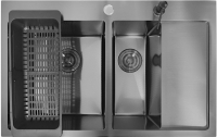 Мойка кухонная STELLAR Decor S7850NB-2L-D (нано черный) - 