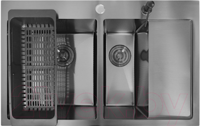Мойка кухонная STELLAR Decor S7850NB-2L-D (нано черный)