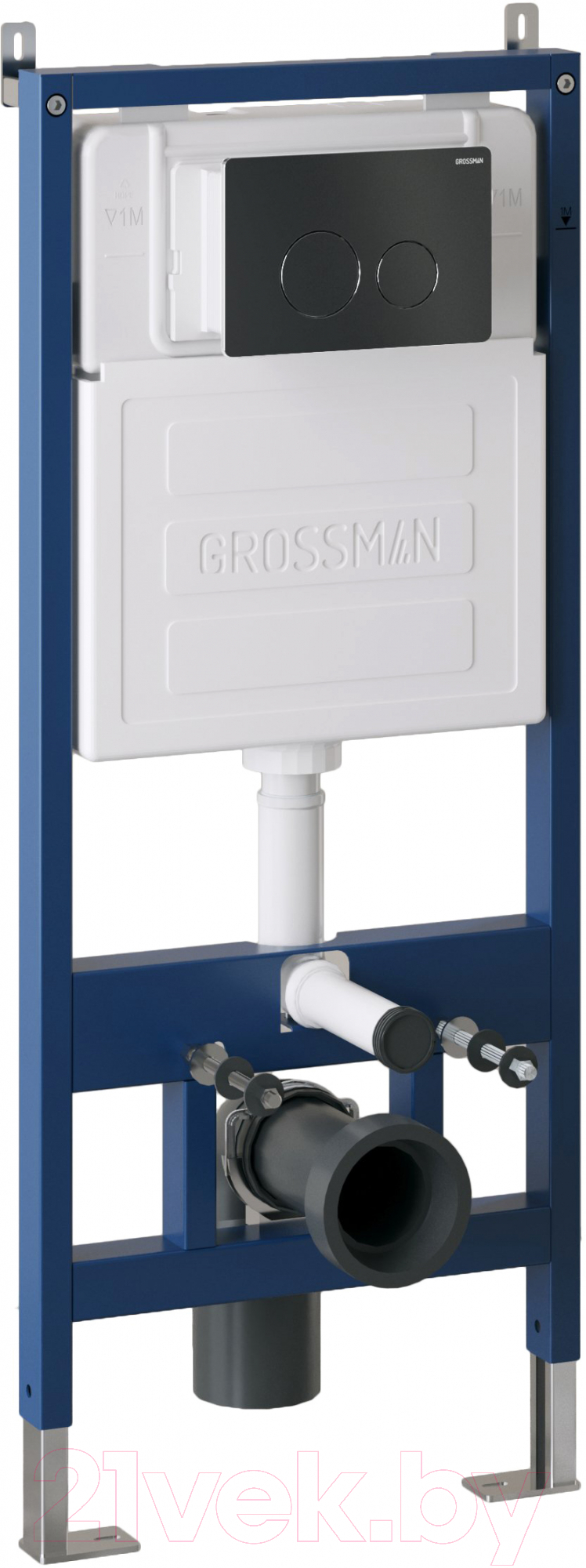Инсталляция для унитаза Grossman 900.K31.01.000 + 700.K31.05.21M.21M (с кнопкой смыва, черный матовый)