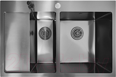 Мойка кухонная STELLAR Decor S7850NB-2R-D (нано черный)