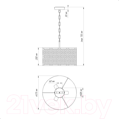 Потолочный светильник Элетех Амина 231 НСБ 01-3x60-173 Е27 / 1005405255 (белый муар)