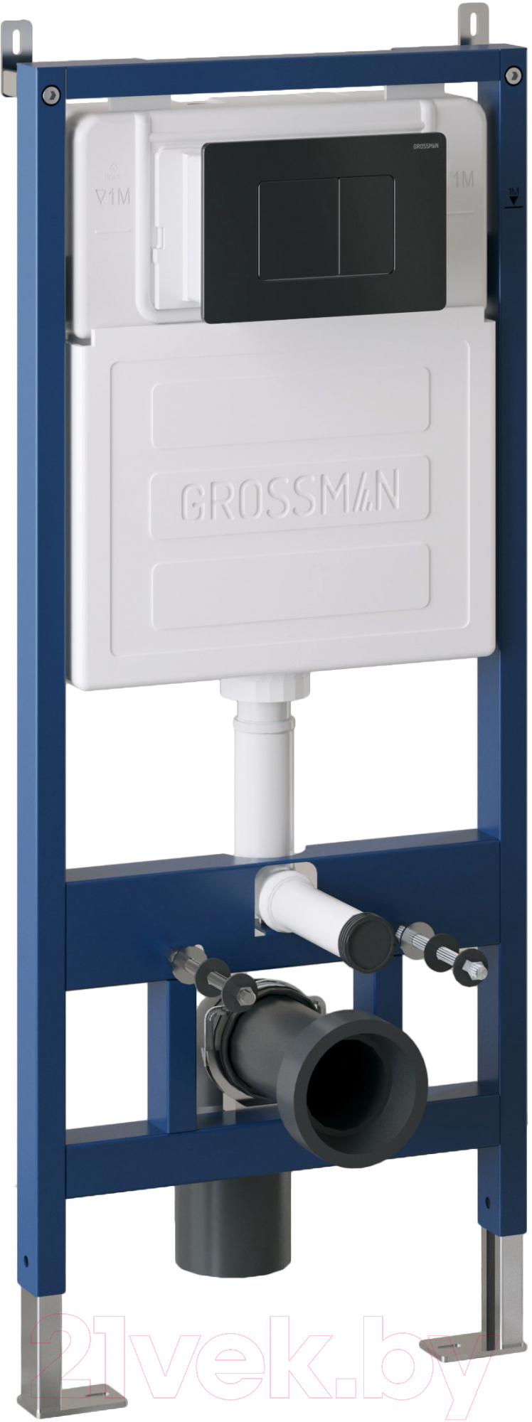 Инсталляция для унитаза Grossman 900.K31.01.000 + 700.K31.04.21M.21M (с кнопкой смыва, черный матовый)