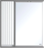 Шкаф с зеркалом для ванной Brevita Balaton 75 L / BAL-04075-01-01Л (серый) - 
