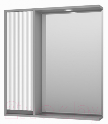 Шкаф с зеркалом для ванной Brevita Balaton 75 L / BAL-04075-01-01Л (серый)