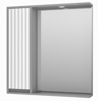 Шкаф с зеркалом для ванной Brevita Balaton 80 L / BAL-04080-01-01Л (серый) - 