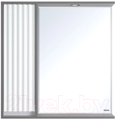 Шкаф с зеркалом для ванной Brevita Balaton 80 L / BAL-04080-01-01Л (серый)