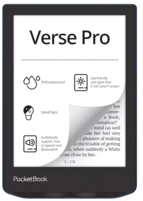 Электронная книга PocketBook A4 634 Verse Pro / PB634-A-CIS (лазурный)