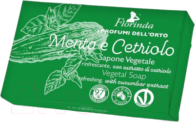 Мыло твердое Florinda Итальянский урожай Освежающее с огуречным экстрактом (80г)