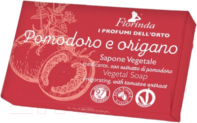 Мыло твердое Florinda Итальянский урожай Тонизирующее с экстрактом томата (80г)