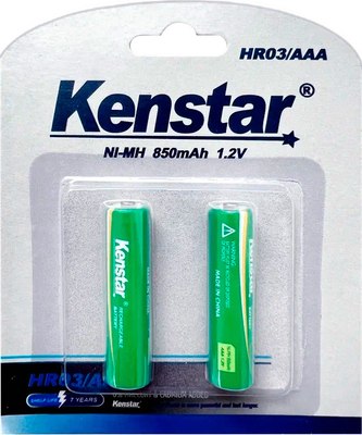 

Комплект аккумуляторов, HR03/AAA Ni-Mh 850mAh BL-2 / KS-HR03-850-BL2