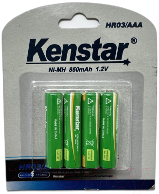 Аккумулятор Kenstar HR03/AAA Ni-Mh 850mAh BL-4 / KS-HR03-850-BL4 