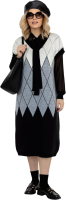 Платье Romgil ТЗ879Ш (р.170-88-96, черный/светло-серый/молочный) - 