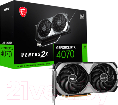 Видеокарта MSI GeForce RTX 4070 Ventus 2X E 12G OC