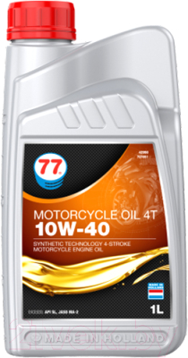 Моторное масло 77 Lubricants Motorcycle Oil 4T 10W-40 / 707851 (1л)
